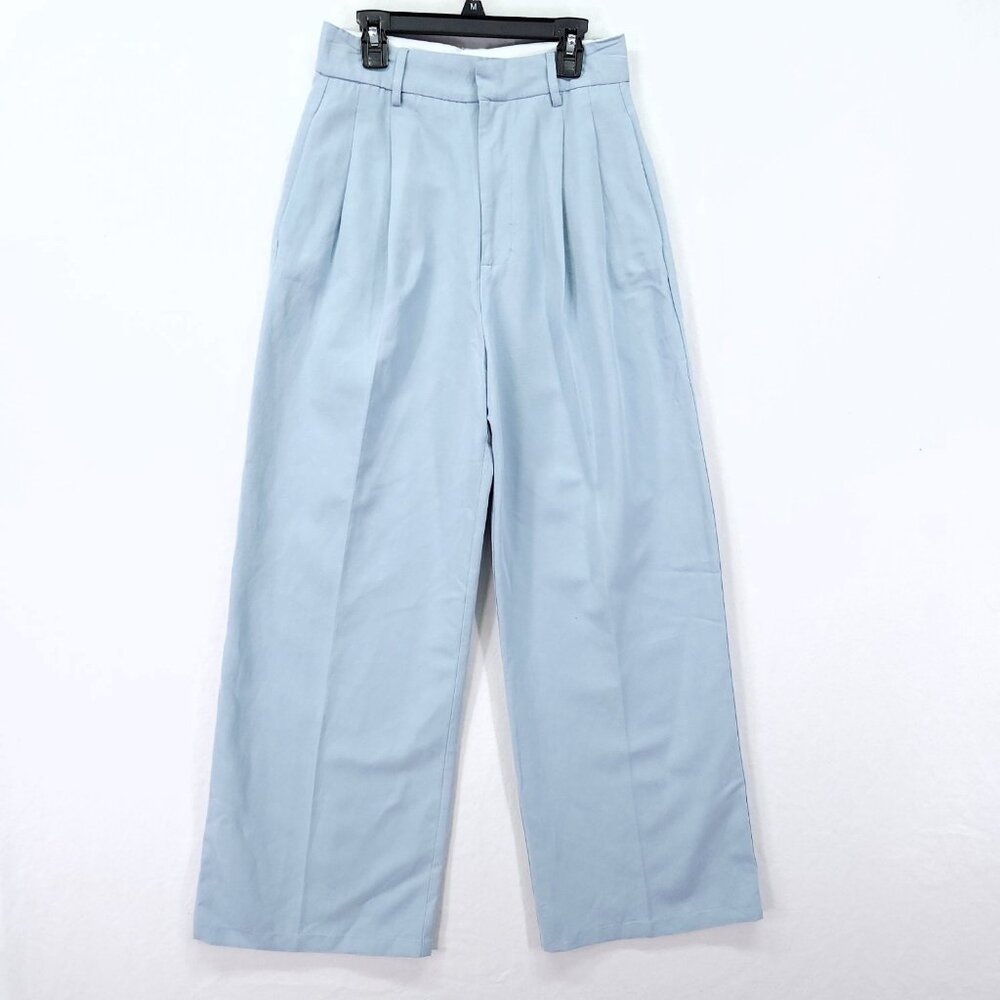 Zara Light Blue Wide-Leg Trousers